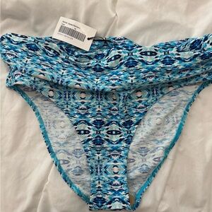 Blue Patterned Bikini Bottoms